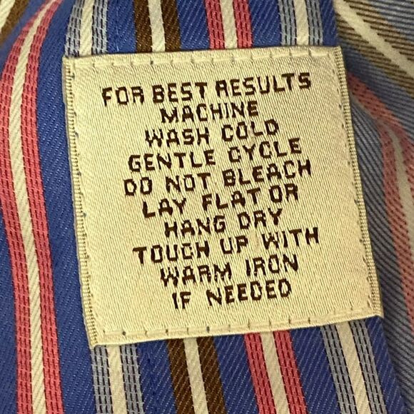 Peter Millar - Multicolor Striped Button Down Shirt - size MEDIUM  **STAIN - Picture 7 of 8